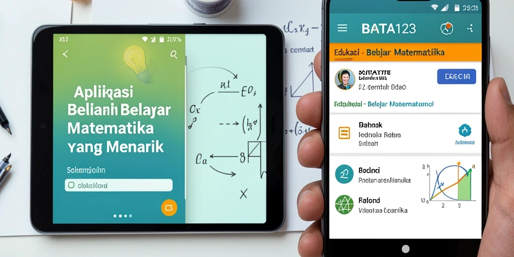 Antarmuka BATA123 yang menarik untuk belajar matematika.
