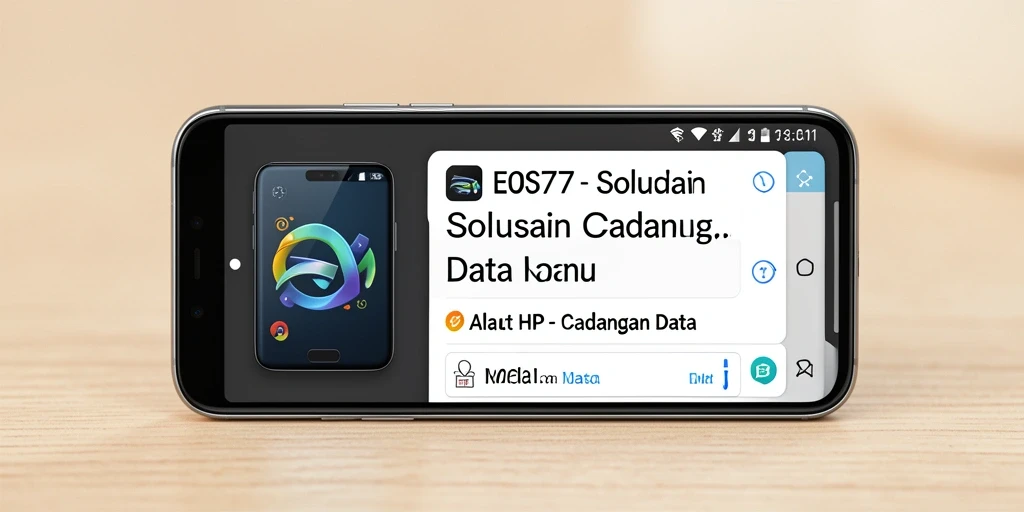 Tampilan antarmuka EOS77 yang sederhana dan fungsional untuk cadangan data.