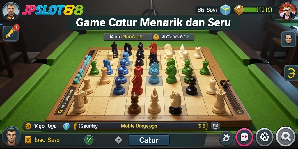 Antarmuka menarik yang memperlihatkan papan Catur JPSLOT88.