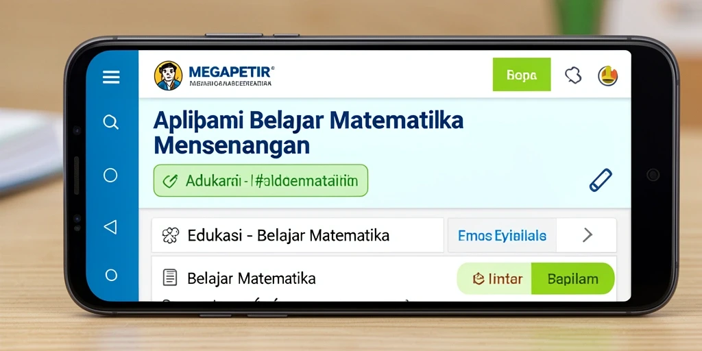 Antarmuka MEGAPETIR yang interaktif untuk belajar matematika.