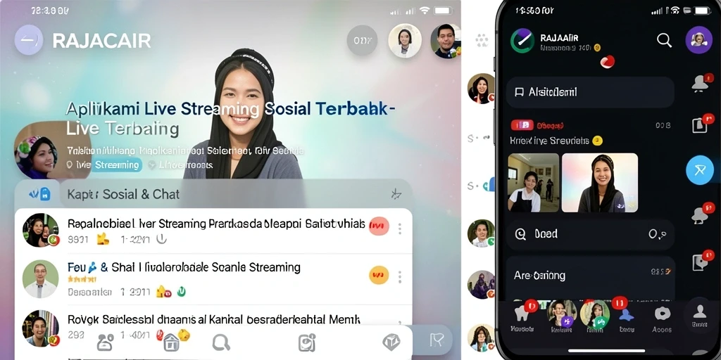 Screenshot menampilkan antarmuka Live Streaming RAJACAIR yang interaktif.