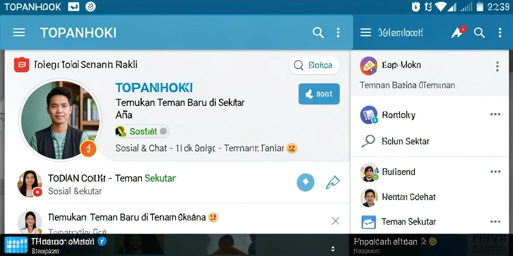 Antarmuka TOPANHOKI menampilkan cara baru untuk menjalin pertemanan.