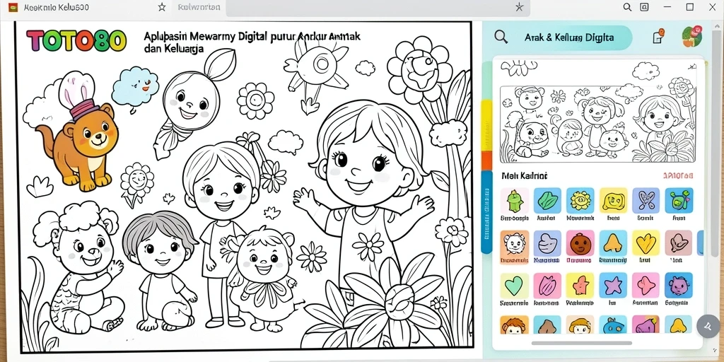 Screenshot utama TOTO80 menunjukkan antarmuka aplikasi Mewarnai Digital yang menarik.